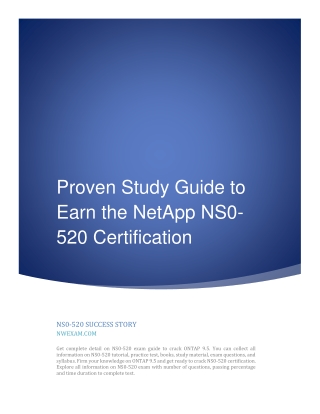 Proven Study Guide to Earn the NetApp NS0-520 Certification