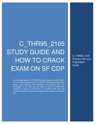 C_THR95_2105 Study Guide and How to Crack Exam on SAP SF CDP