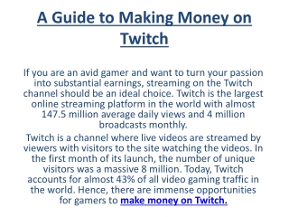 Make money on Twitch
