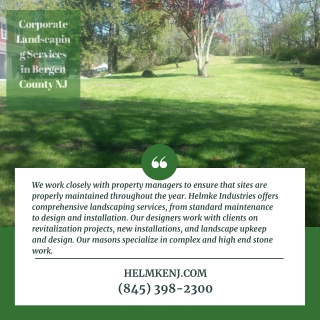 Corporate Landscaping Services in Bergen County NJ