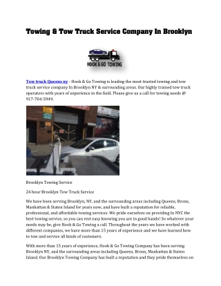 Tow truck Queens ny
