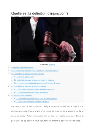 C'est quoi un injonction de faire