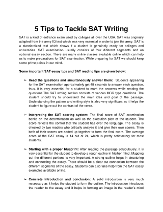 5 Tips to Tackle SAT Writing