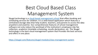 Best Cloud Based Class Management System