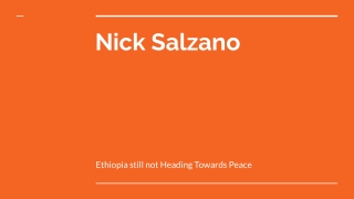 Nick Salzano - Ethiopia still not Heading Towards Peace