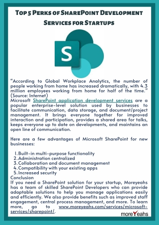 Top 5 Perks of SharePoint Development Services for Startups
