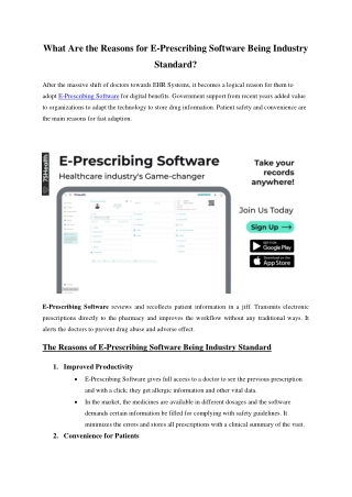 What Are the Reasons of E-Prescribing Software Being Industry Standard