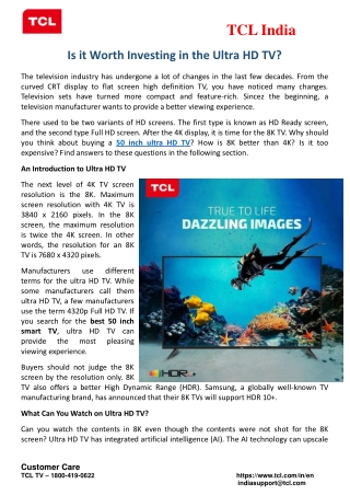 Is it Worth Investing in the Ultra HD TV?