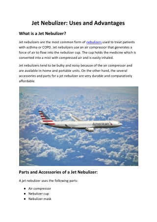 Jet Nebulizer Uses and Advantages