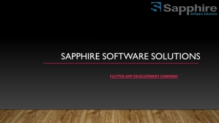 #1 Flutter App Development Company | Sapphire Software Solutions