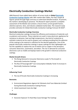 Electrically Conductive Coatings Market Size, Growth, Industry Analysis