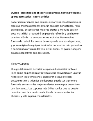 Oviedo - classified ads of sports equipment, hunting weapons, sports accessories - sports articles-converted
