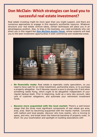 Don McClain- Which strategies can lead you to successful real estate investment-converted