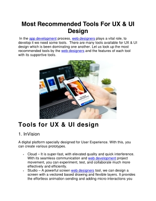 Most Recommended Tools For UX & UI Design