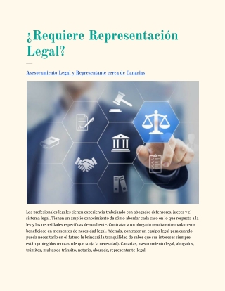 Asesoramiento Legal y Representante cerca de Canarias
