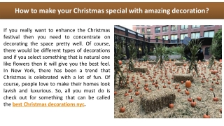 How to make your Christmas special with amazing decoration