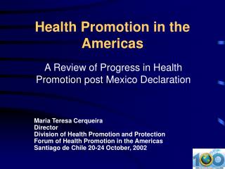 Health Promotion in the Americas