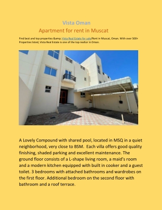 Apartment for rent in Muscat