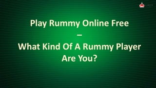 Play Rummy Online Free – What Kind Of A Rummy Player Are You