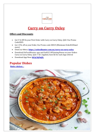 5% Off - Carry on Curry Indian Restaurant Menu Oxley, QLD
