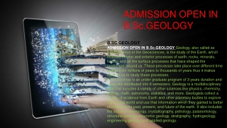 B.SC GEOLOGY