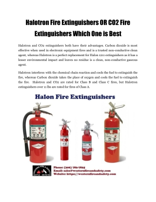 Halotron Fire Extinguishers OR CO2 Fire Extinguishers Which One is Best