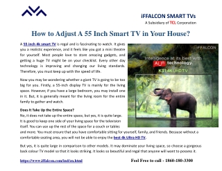 How to Adjust A 55 Inch Smart TV in Your House?