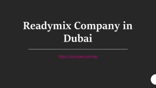 Readymix Company in Dubai