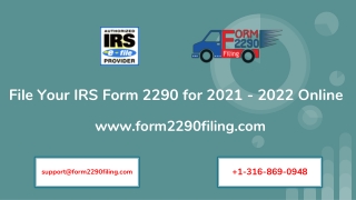 File Your IRS Form 2290 for 2021 - 2022 Online