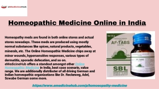 Homeopathic Medicine Online in India