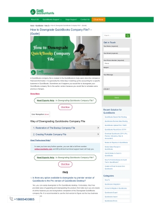 How to Downgrade QuickBooks Company file?