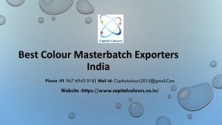 Best Colour Masterbatch Exporters India