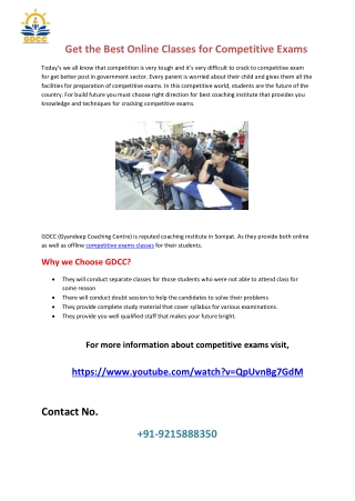 Get the Best Online Classes for Competitive Exams
