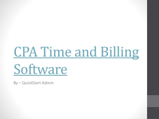 CPA Time & Billing Software Solution – QSA