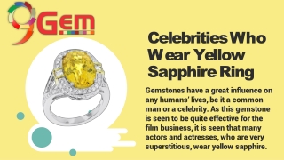 Celebrities who wear yellow sapphire ring