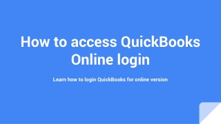 How to access QuickBooks Online login