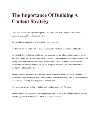 The Importance Of Building A Content Strategy