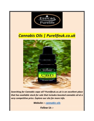 Cannabis Oils  Purelifeuk.co.uk
