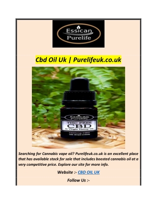 Cbd Oil Uk  Purelifeuk.co.uk