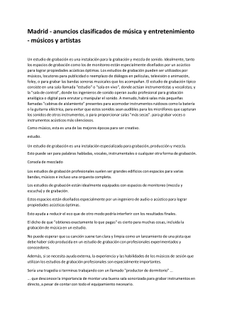 Madrid  música y entretenimiento - músicos y artistas
