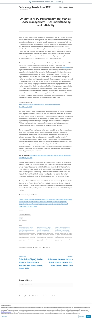 On-device AI (AI Powered devices) Market Scope, Size, Share, Trends, Forecast, A