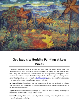 Get Exquisite Buddha Painting at Low Prices