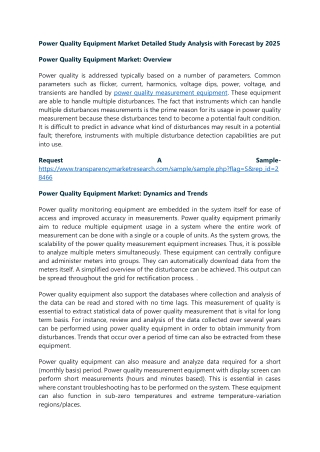 Power Quality Equipment Market Detailed Study Analysis with Forecast by 2025