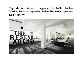 Indian Research Agencies