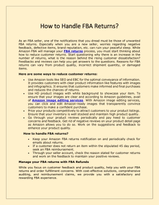 How to Handle FBA Returns?