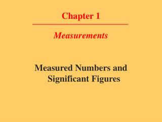 Chapter 1 Measurements