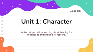 Unit 1 Character