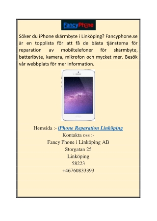 Iphone reparation Linköping  Fancyphone.se