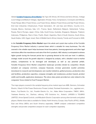 Variable Frequency Drive Market