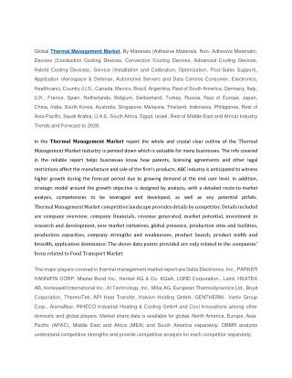 Thermal Management Market